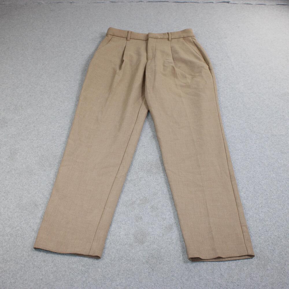 Banana Republic Pants Women 6 Tall Beige Straight Pleated Twill Office Heritage